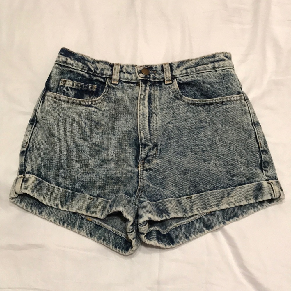 american apparel high waisted denim shorts